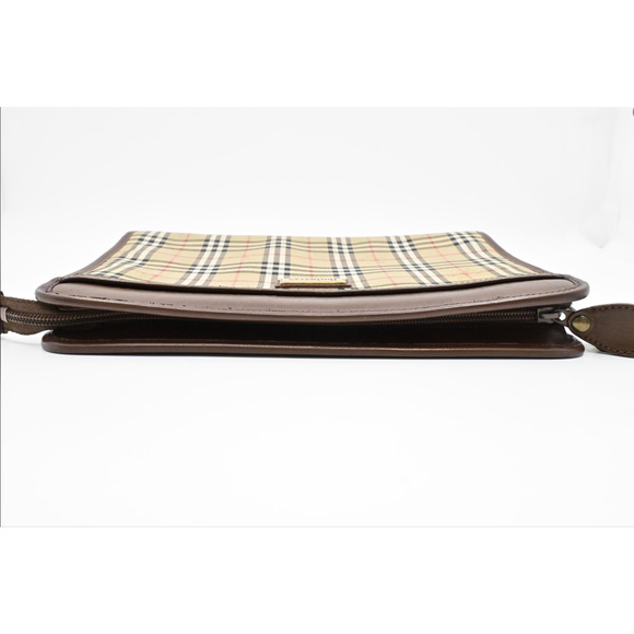 Burberry Vintage Authentic Clutch Bag Classic Nova Check Beige Brown Canvas - Picture 9 of 12